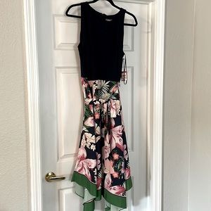 Sleeveless Navy & Floral Dress